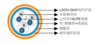 云母带+XLPE绝缘，LSOHSHF1护套，总屏蔽铠装防火仪表&控制缆